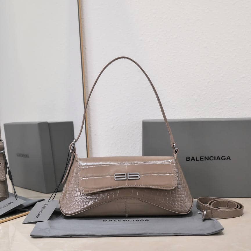 Croc-Embossed Underarm Bag-1